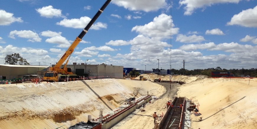 This photograph is of works being completed from the ground up at Northlink. The major infrastructure built had to be dug and foundations laid as shown here all by Monford Group.